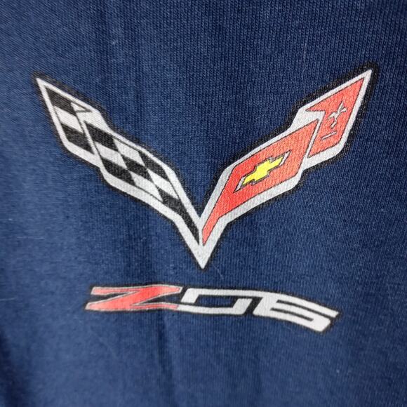 Chevy Corvette Z06 Men's T-Shirt Large Blue C7 Chevrolet Designed To Dominate - Picture 3 of 8